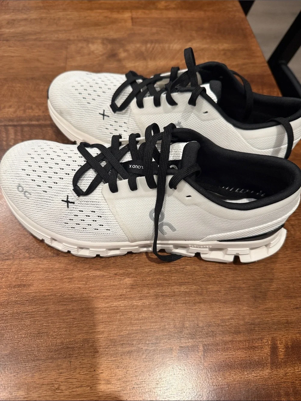 On Clouds Lightweight White and Black Women's Running Sneakers